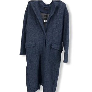 NWT Topshop blue knit long sweater like jacket duster S
